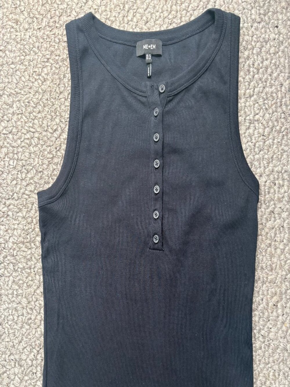 Me+Em Ribbed Henley Tank